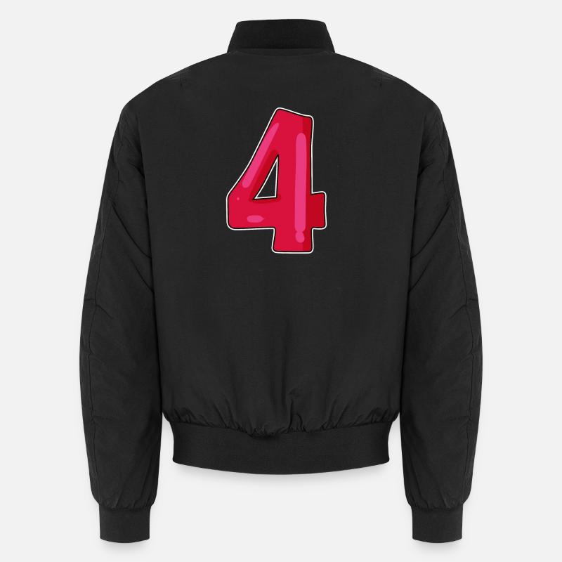 Number Number Four 4 - Unisex Bomber Jacket - black