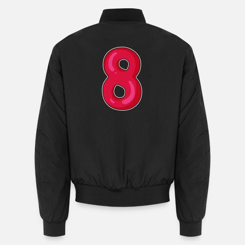 Number 8 Eight Number Red Dark Unisex Bomber Jacket