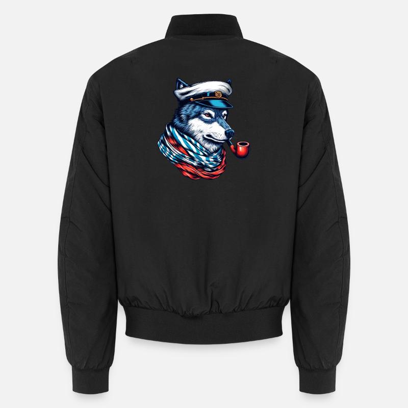 Seewolf Wolf Wölfe - Unisex Bomberjacke - Schwarz