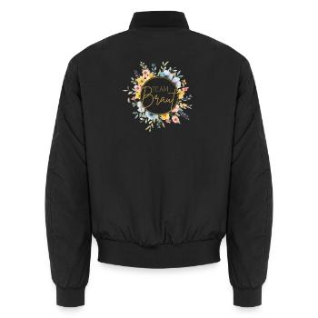 Team Braut! Personalisierbar - Unisex Bomberjacke - Schwarz - Hinten - AI Model Male 185 light (185cm)