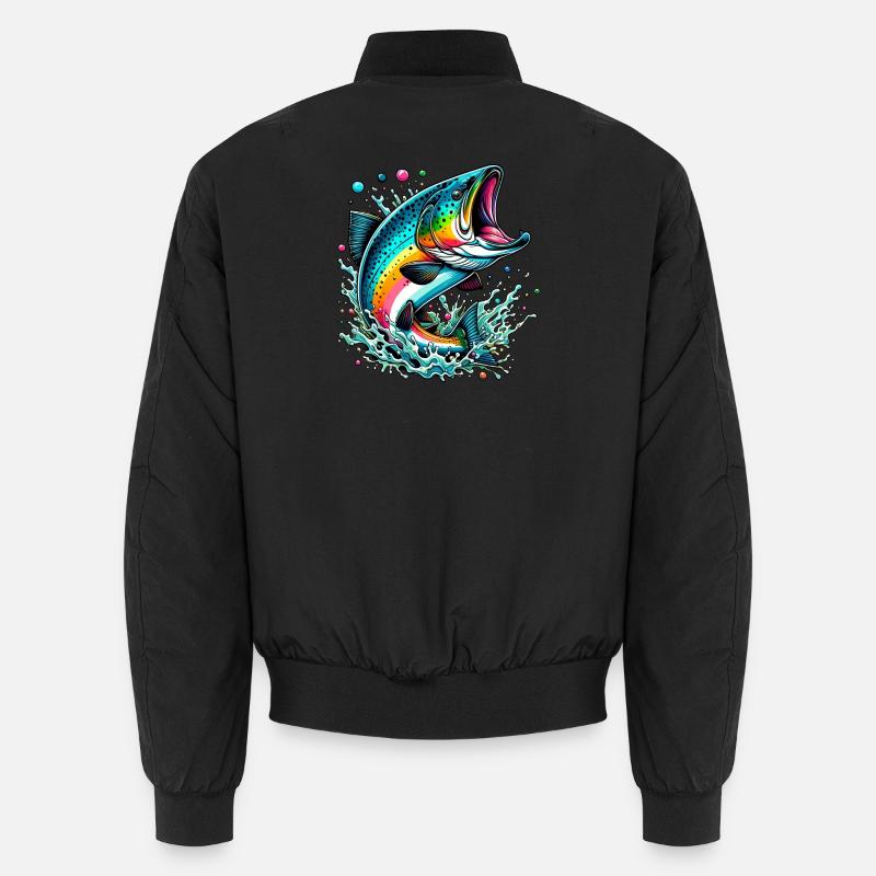 Salmon - Unisex Bomber Jacket - black