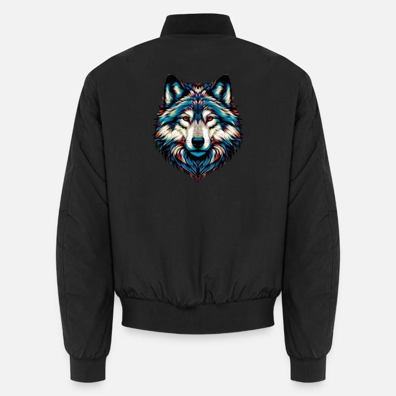 Wolf - Unisex Bomber Jacket - black