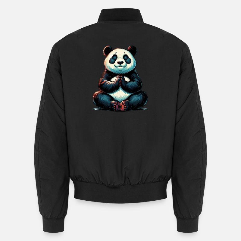 Panda - Unisex Bomberjacke - Schwarz