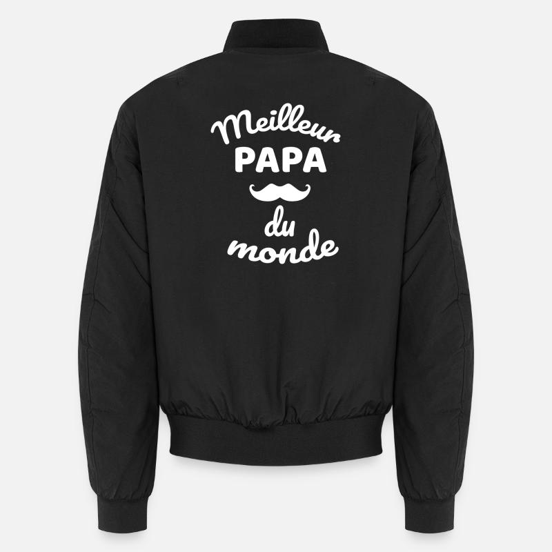 Authentisches Gesamt-Schnurrbart-Papa-Design - Unisex Bomberjacke - Schwarz