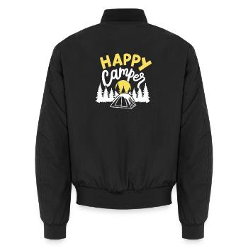 Camping Camper - Unisex Bomberjacke - Schwarz - Hinten - AI Model Male 185 light (185cm)