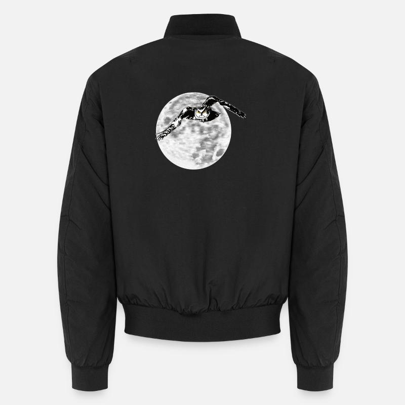 Hibou devant la lune Bomber unisexe