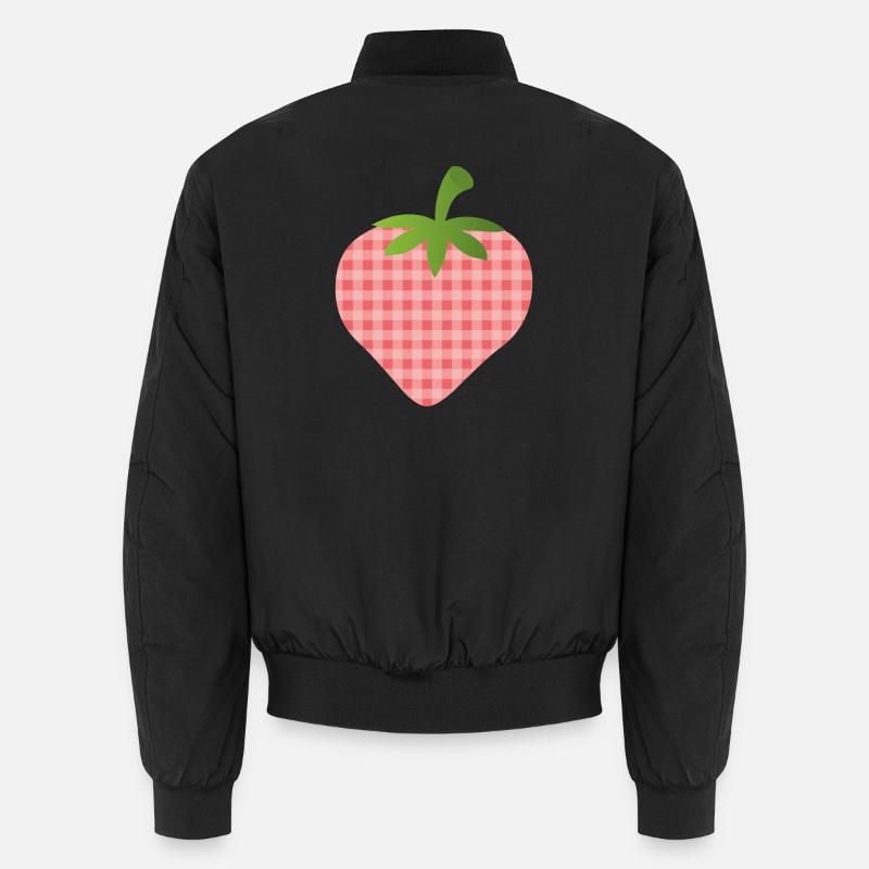 Erdbeere mit Karomuster - personalisierbar Unisex Bomberjacke