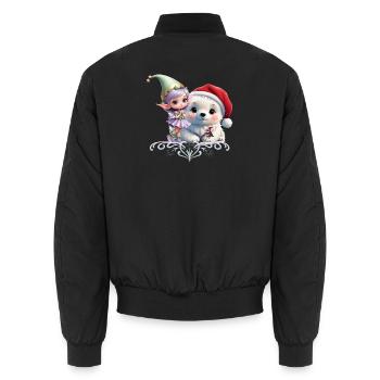 Freunde in einer Fantasiewelt - Unisex Bomberjacke - Schwarz - Hinten - AI Model Male 185 light (185cm)