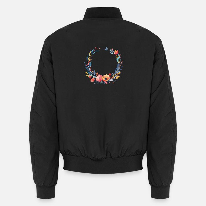 Coloré, couronne de fleurs, personnalisable Bomber unisexe