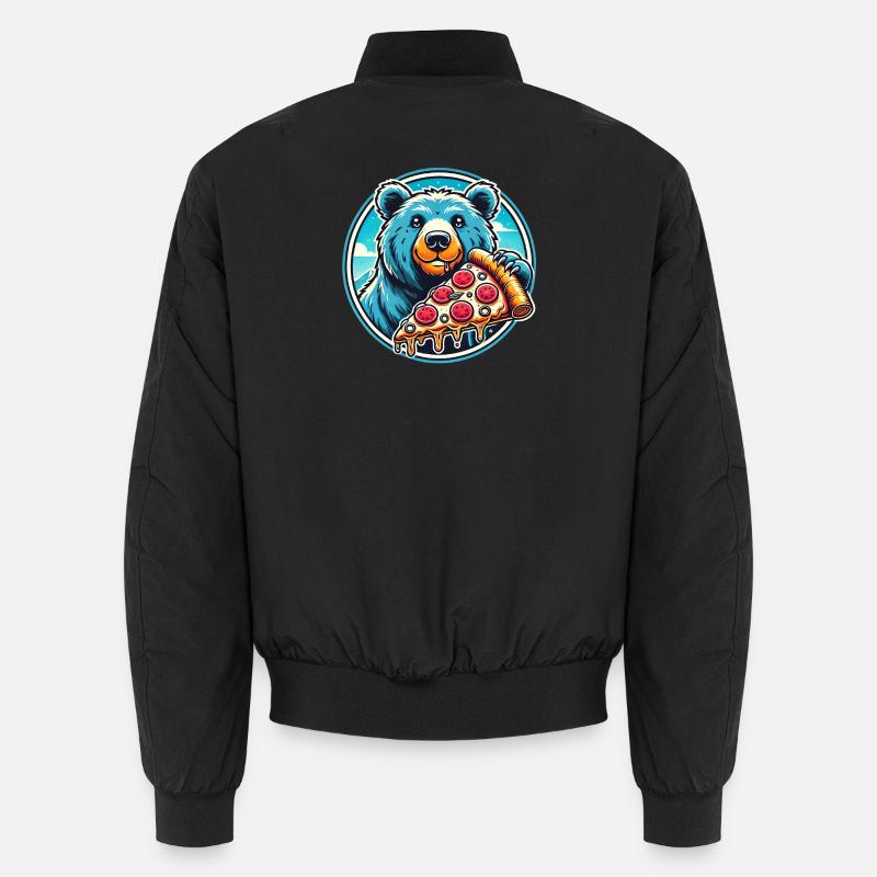 Motif d'ours à pizza Bomber unisexe