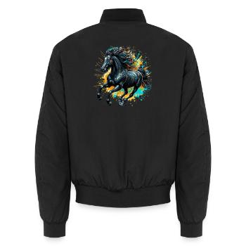 Cheval - Bomber unisexe - noir - Dos - AI Model Male 185 light (185cm)
