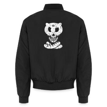 Weißwurst Brezn Skull - Unisex Bomberjacke - Schwarz - Hinten - AI Model Male 185 light (185cm)