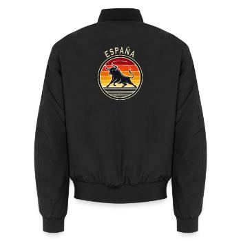 Spain Taurus Design - Unisex Bomber Jacket - black - Back - AI Model Male 185 light (185cm)