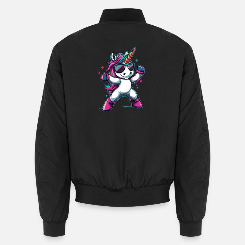 Cooles dabbendes Einhorn mit Sonnenbrille Unisex Bomberjacke