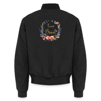 Team Braut! Personalisierbar - Unisex Bomberjacke - Schwarz - Hinten - AI Model Male 185 light (185cm)