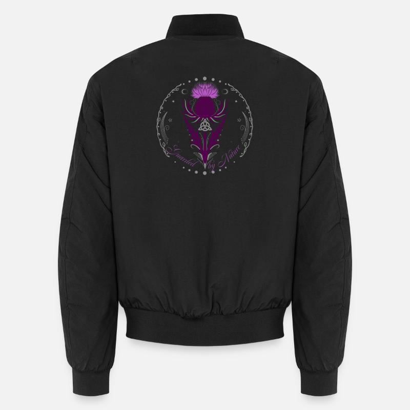 Thistle with Triquetra Guarded by Nature Unisex Bomber Jacket