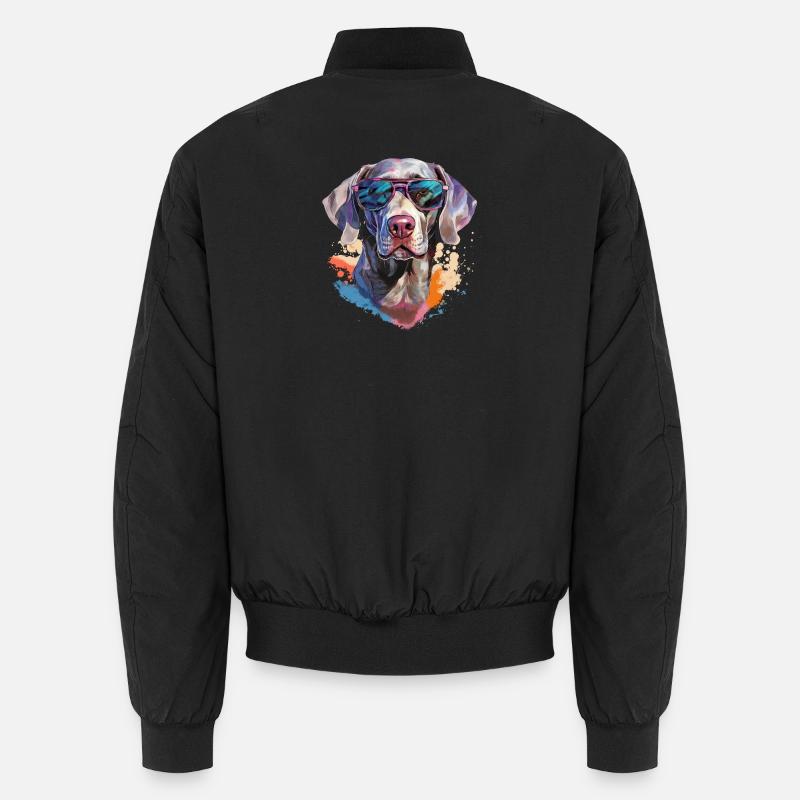 Weimaraner with sunglasses Unisex Bomber Jacket