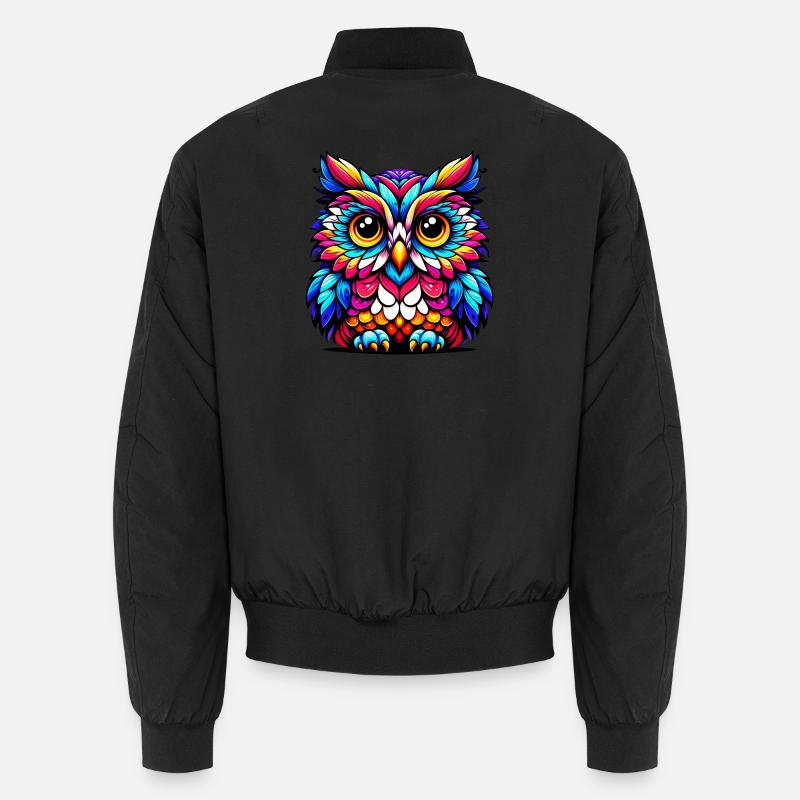Owl - Unisex Bomber Jacket - black