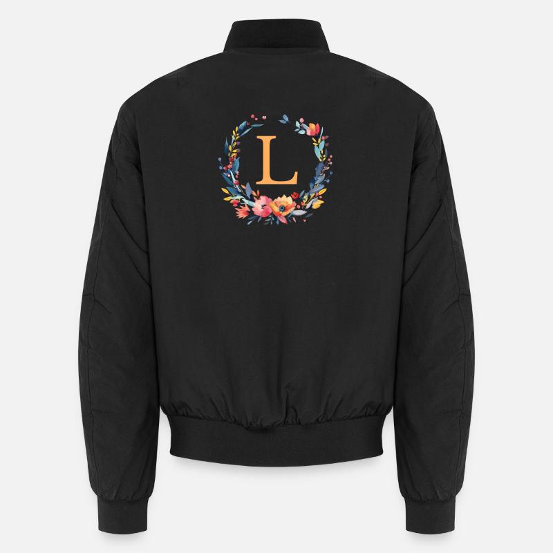 L Monogram, Couronne de fleurs, Personnalisable Bomber unisexe
