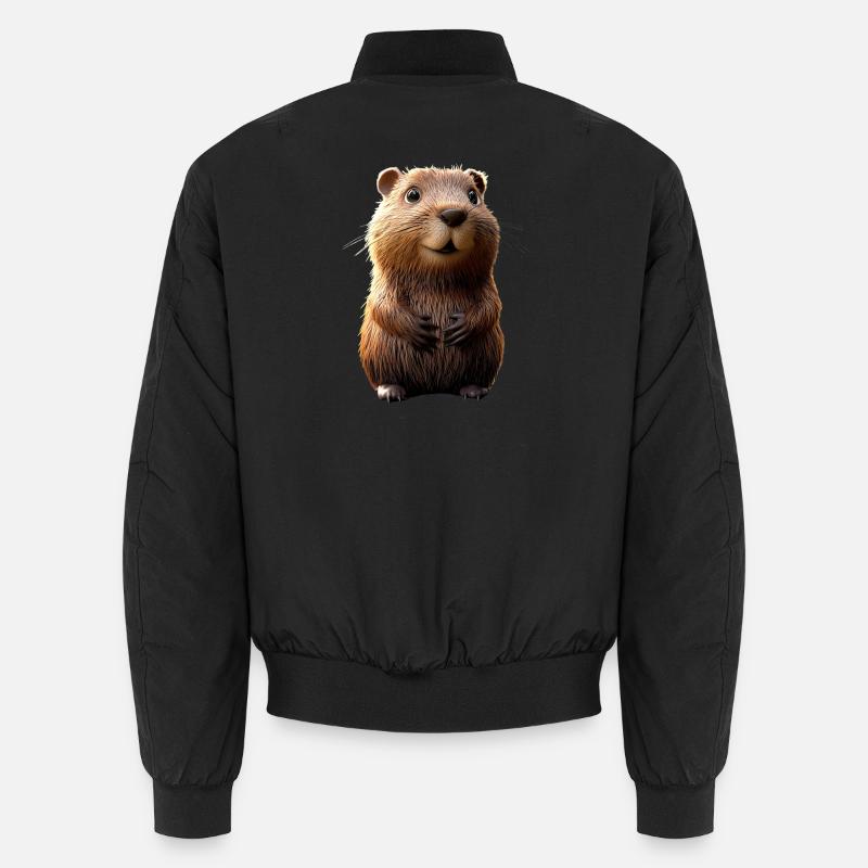 Biber Motiv Biberflüsterer Nagetiere Süßer Biber Unisex Bomberjacke