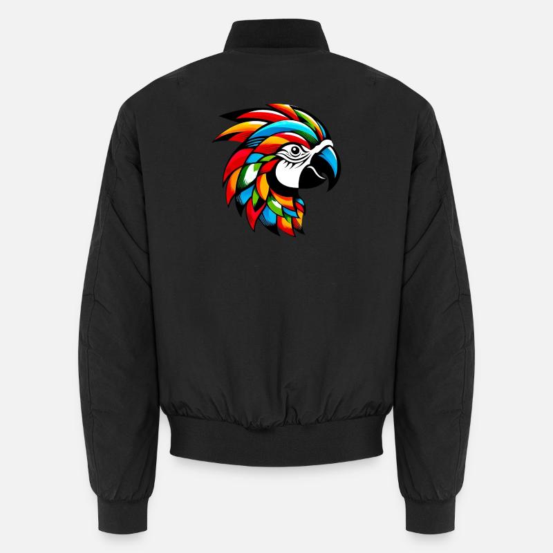 Harlekin Papagei - Unisex Bomberjacke - Schwarz