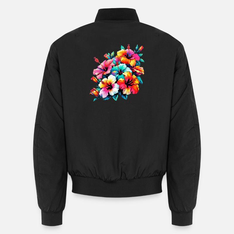 Fleurs d’hibiscus Bomber unisexe