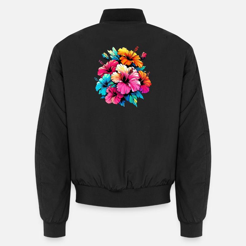 Hibiscus Flowers Unisex Bomber Jacket