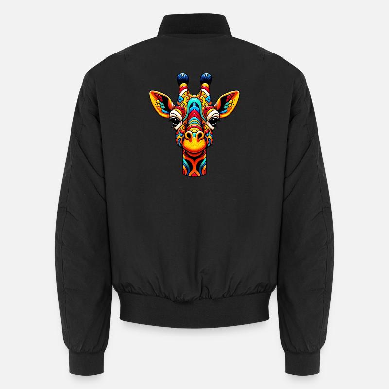 Giraffe - Unisex Bomber Jacket - black