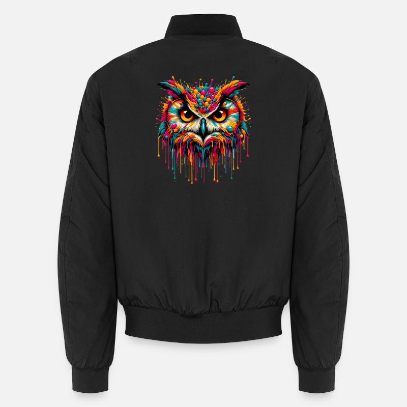 Owl - Unisex Bomber Jacket - black