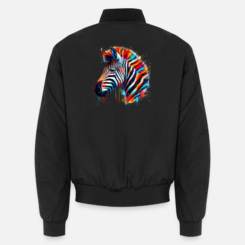 Zèbre - Bomber unisexe - noir
