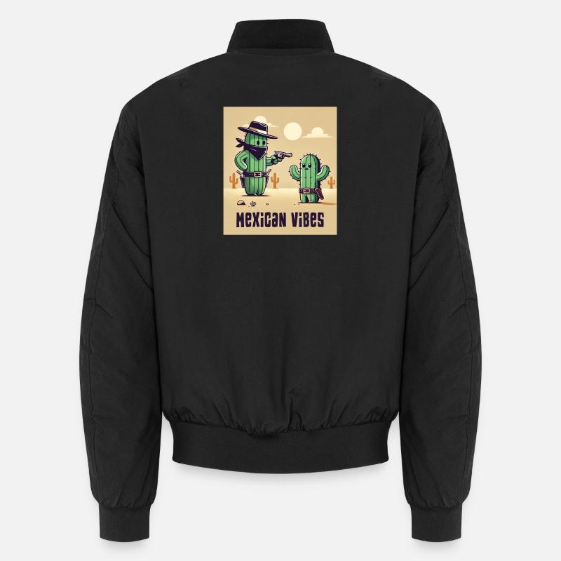 Mexico cactus design - Unisex Bomber Jacket - black