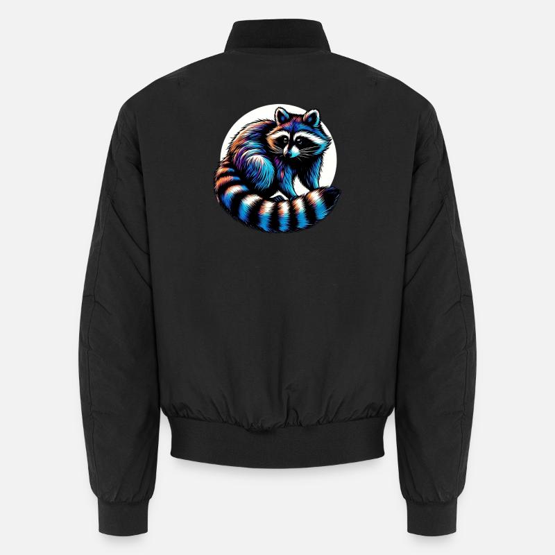 Raccoon - Unisex Bomber Jacket - black