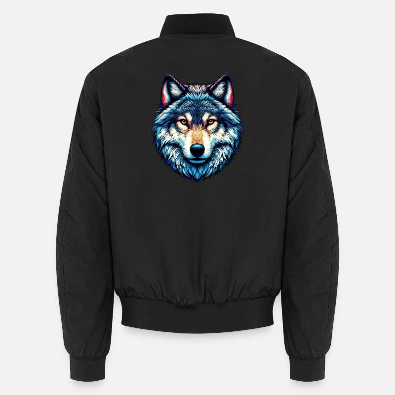 Wolf - Unisex Bomber Jacket - black