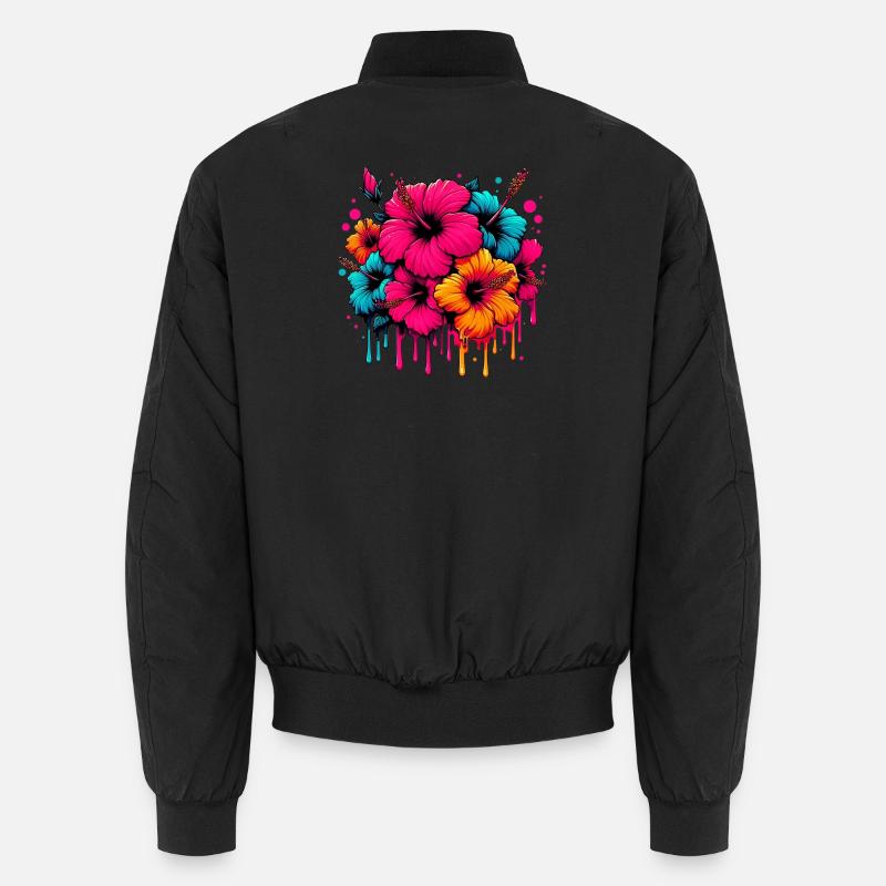 Fleurs d’hibiscus Bomber unisexe