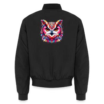 Hibou - Bomber unisexe - noir - Dos - AI Model Male 185 light (185cm)