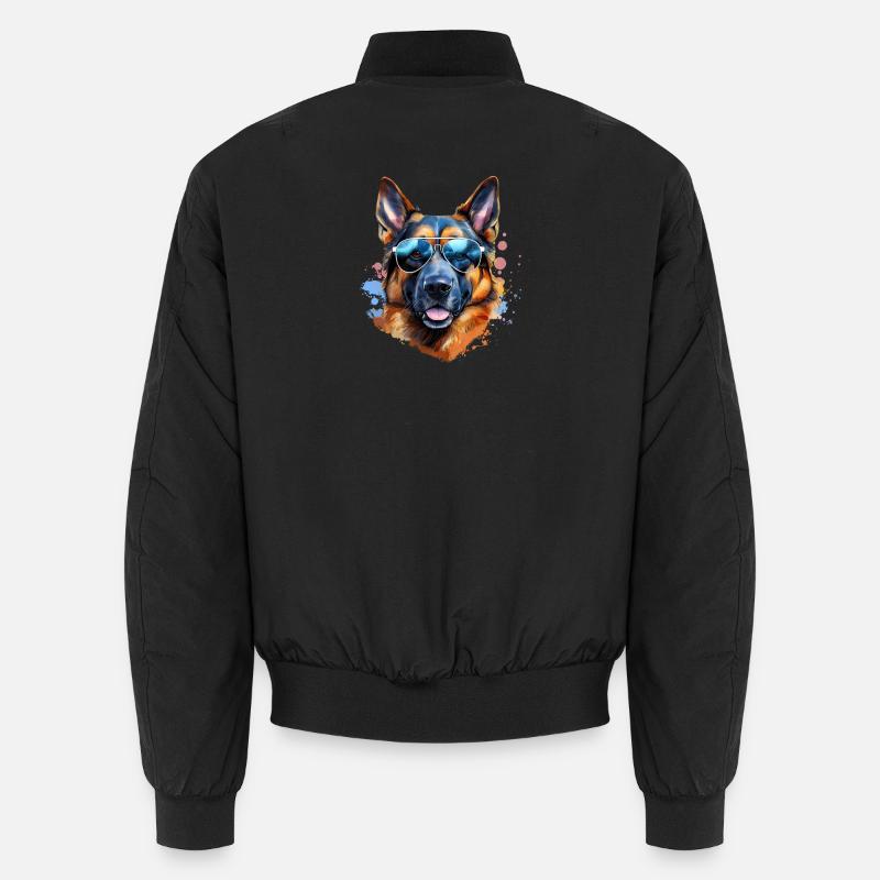 Deutscher Schäferhund mit Sonnenbrille Unisex Bomberjacke