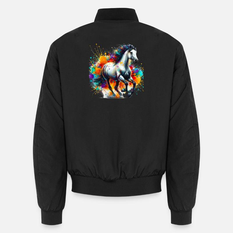 Pferd - Unisex Bomberjacke - Schwarz