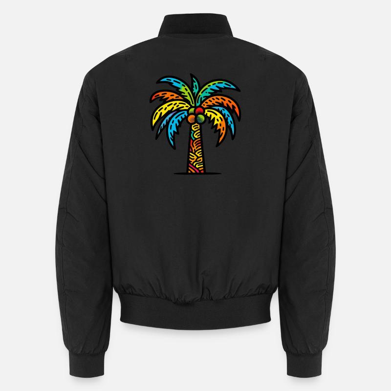 Palm tree - Unisex Bomber Jacket - black