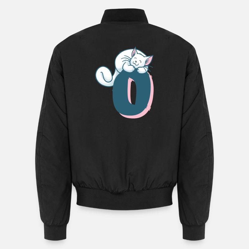 Katze Buchstabe O - Unisex Bomberjacke - Schwarz