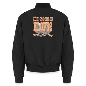 Königberger Klopse essen - Unisex Bomberjacke - Schwarz - Hinten - AI Model Male 185 light (185cm)