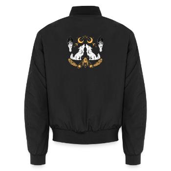 Lunar Wolves Emblem - Unisex Bomber Jacket - black - Back - AI Model Male 185 light (185cm)
