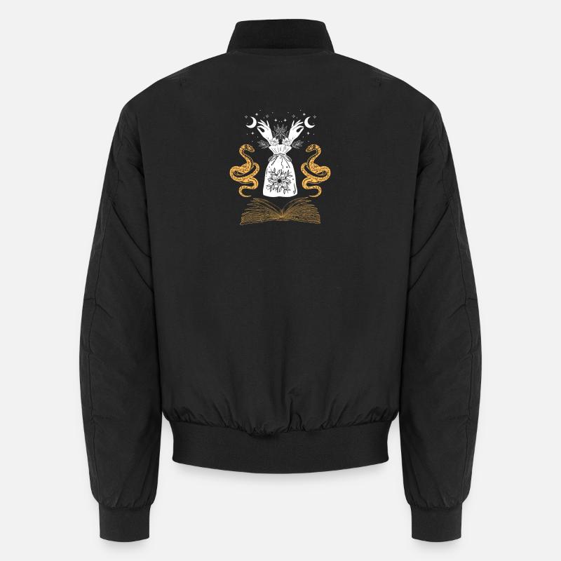 Moonlit Grimoire Serpent Hands - Unisex Bomber Jacket - black
