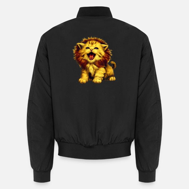 Löwe Katze - Unisex Bomberjacke - Schwarz