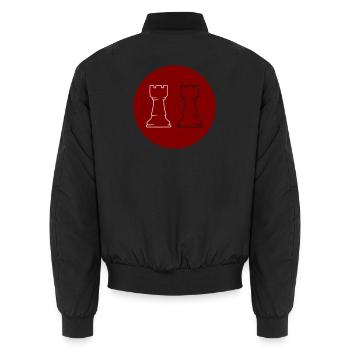 Échecs 2 Tours - Bomber unisexe - noir - Dos - AI Model Male 185 light (185cm)