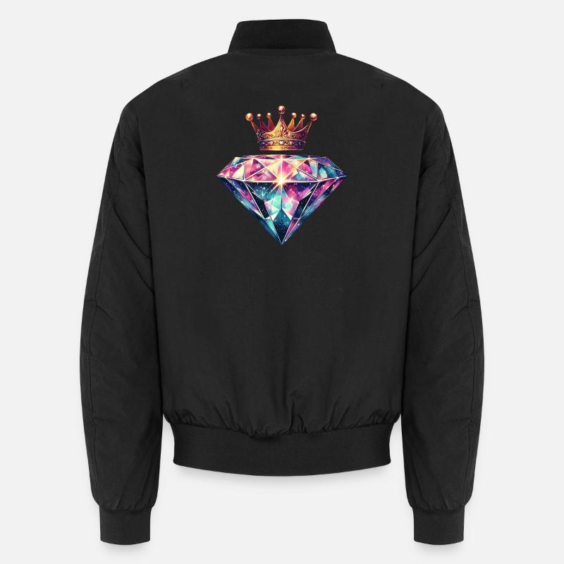 Diamant und Krone - Unisex Bomberjacke - Schwarz