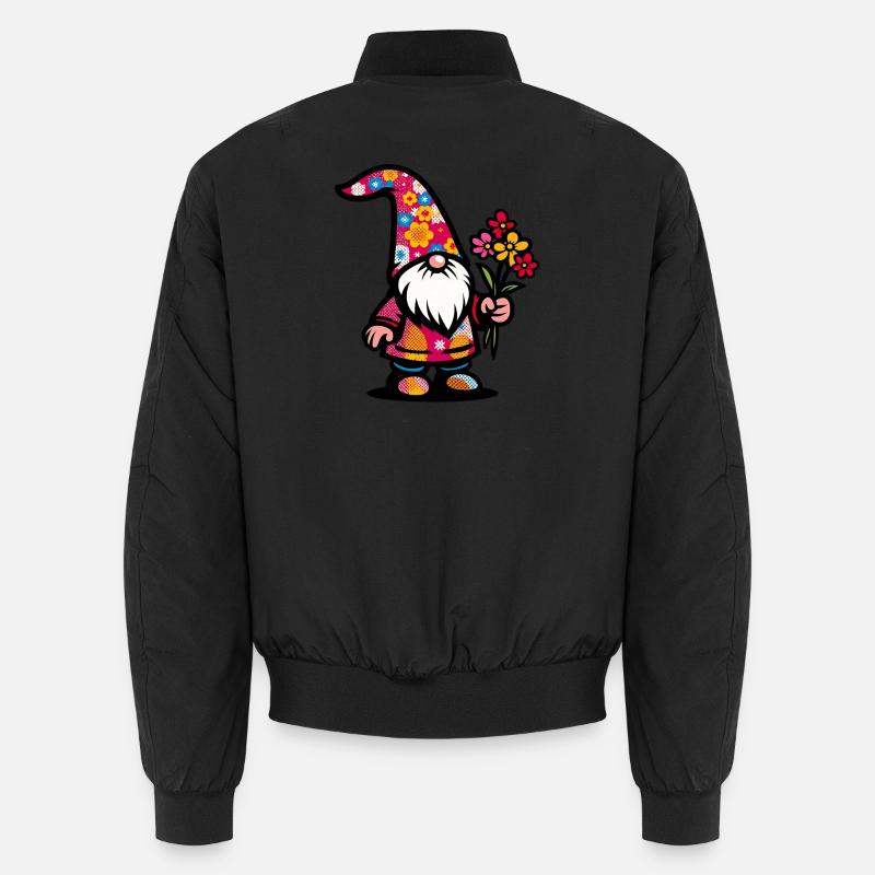 Gnome with Flowers Unisex Bomber Jacket
