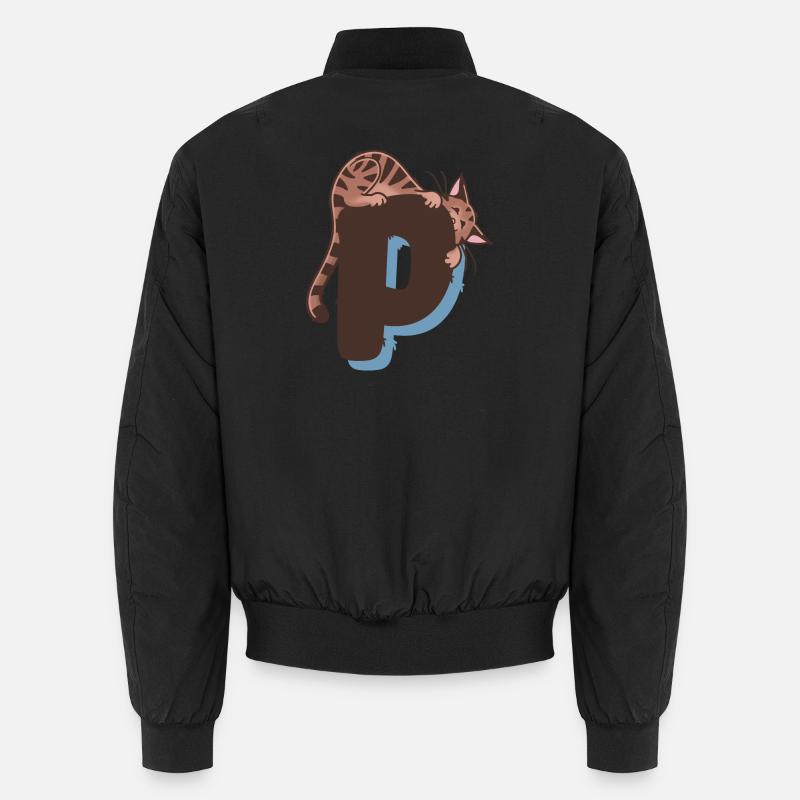 Cat Letter P Unisex Bomber Jacket