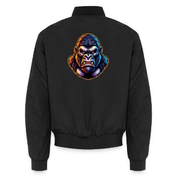 Gorilla - Unisex Bomber Jacket - black - Back - AI Model Male 185 light (185cm)