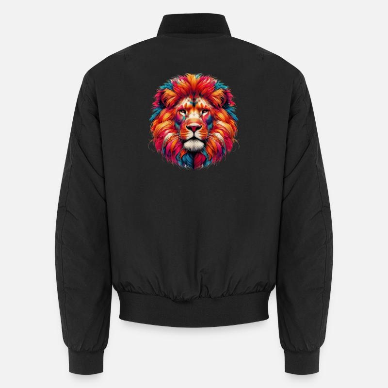 Löwe - Unisex Bomberjacke - Schwarz