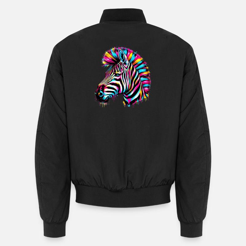 Zèbre - Bomber unisexe - noir
